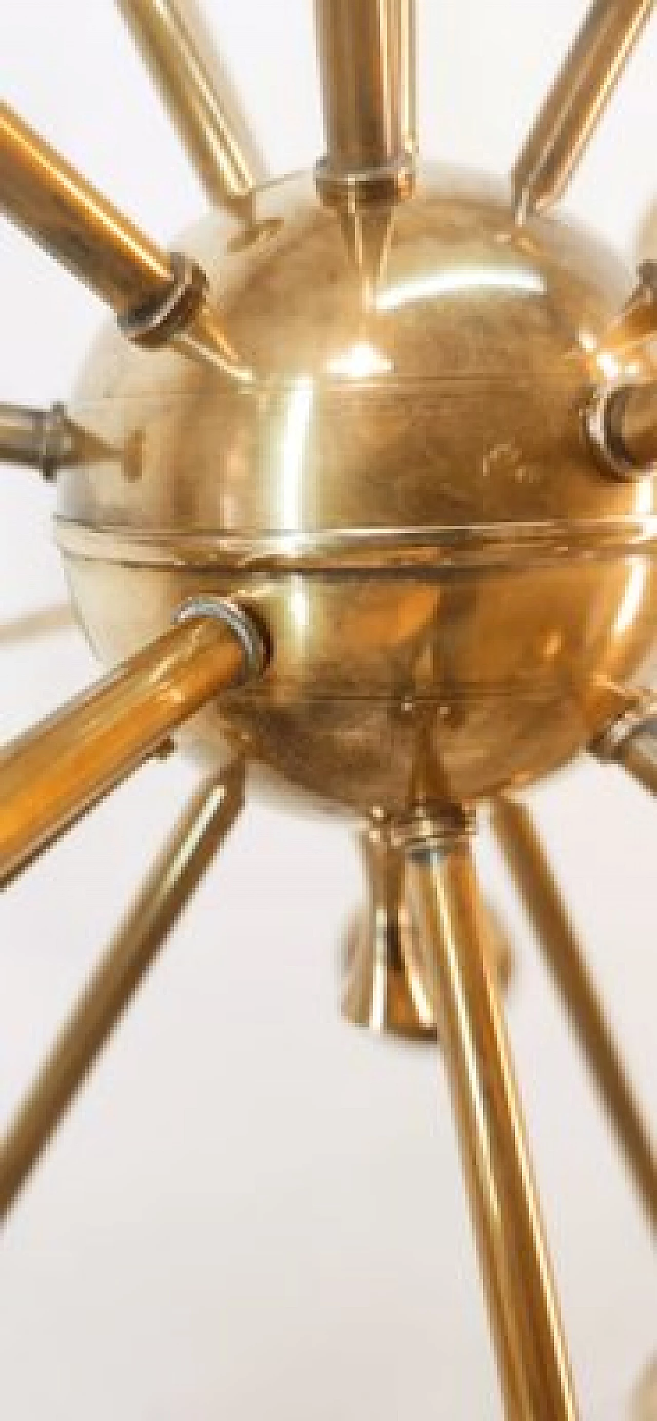 Eighteen-light brass Sputnik chandelier, 1950s 18