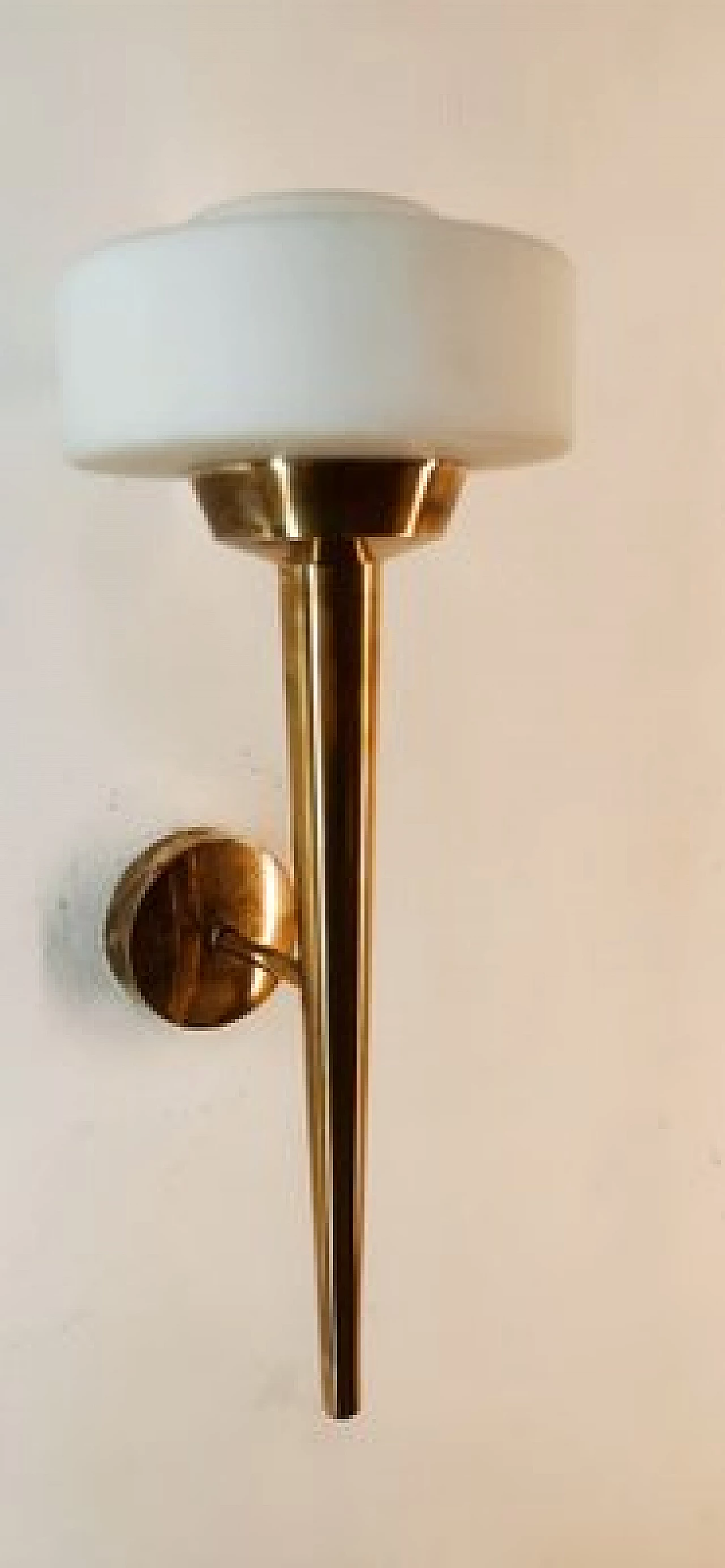 Brass and glass wall light, 1970s 1