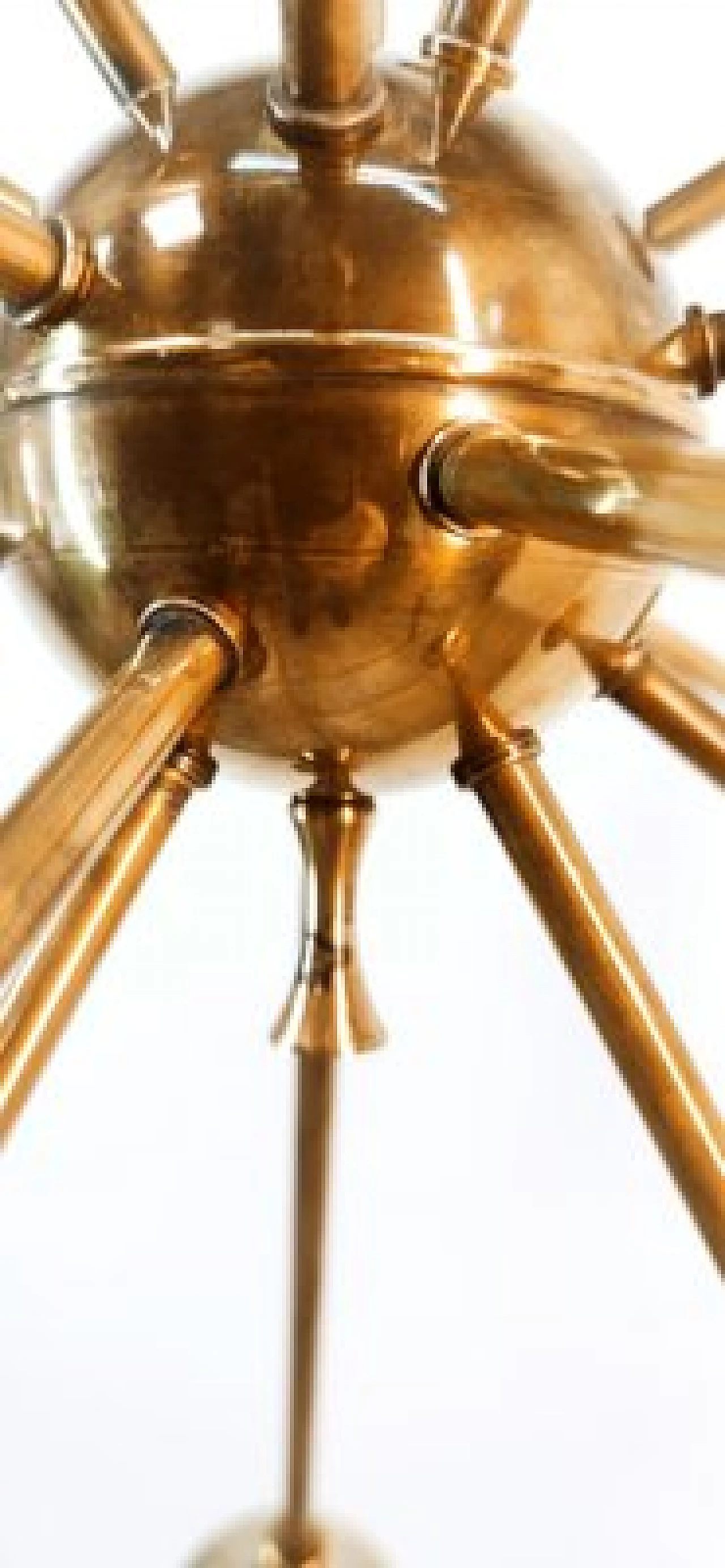 Eighteen-light brass Sputnik chandelier, 1950s 31