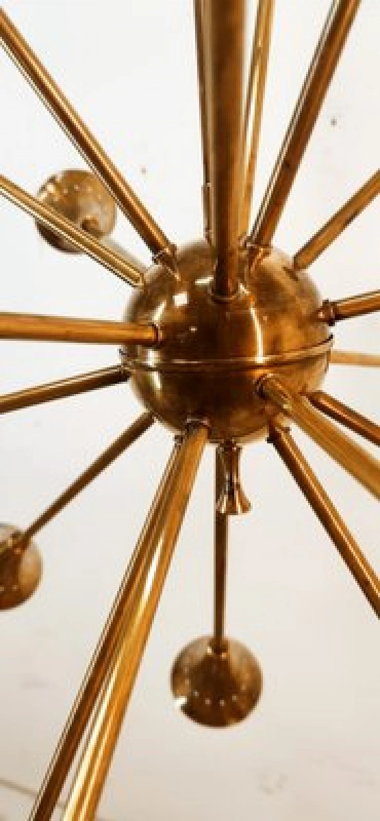 Eighteen-light brass Sputnik chandelier, 1950s 32