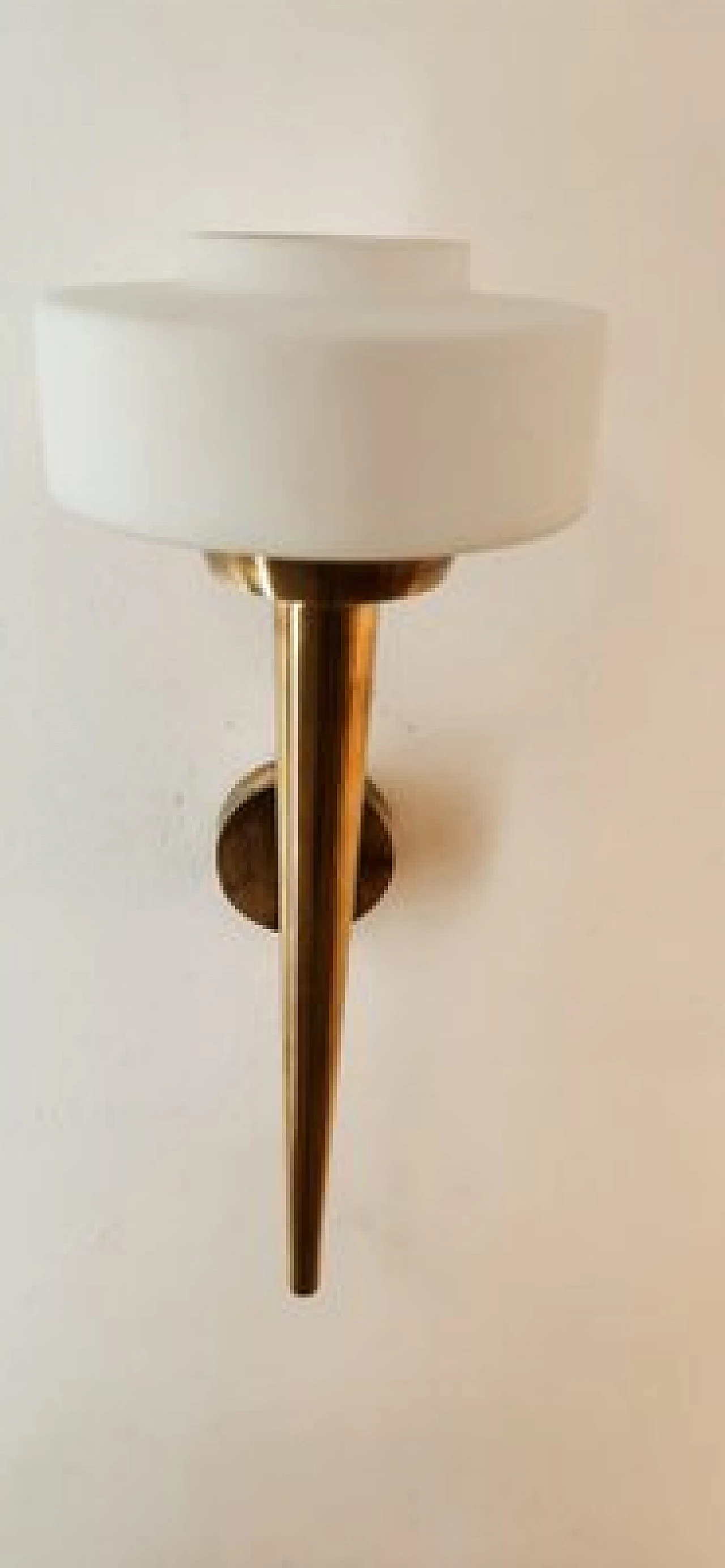 Brass and glass wall light, 1970s 11