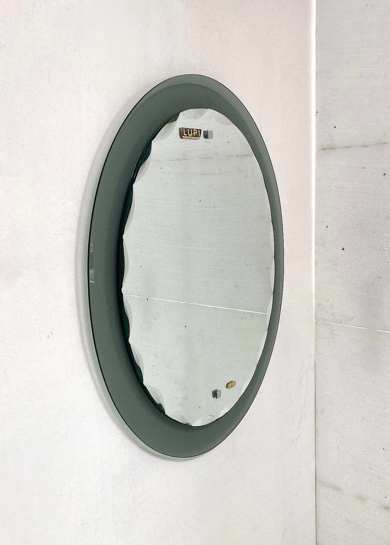 Specchio da parete ovale di Lupi Cristal Luxor, anni '60 2