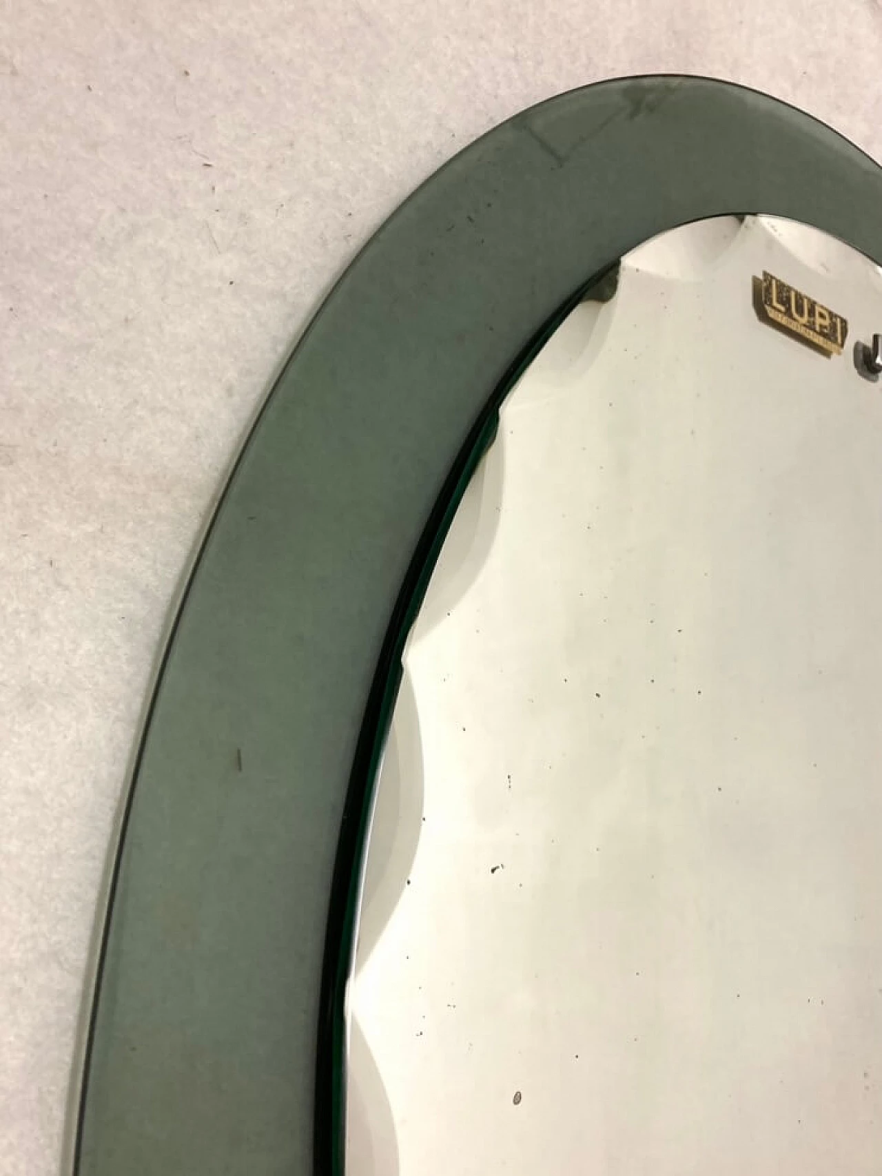 Specchio da parete ovale di Lupi Cristal Luxor, anni '60 4