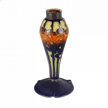 Glass table lamp base by Le Verre Français, early 20th century