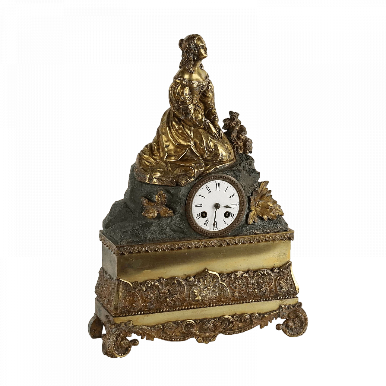 French gilded and burnished bronze clock, second half of the 19th century 11