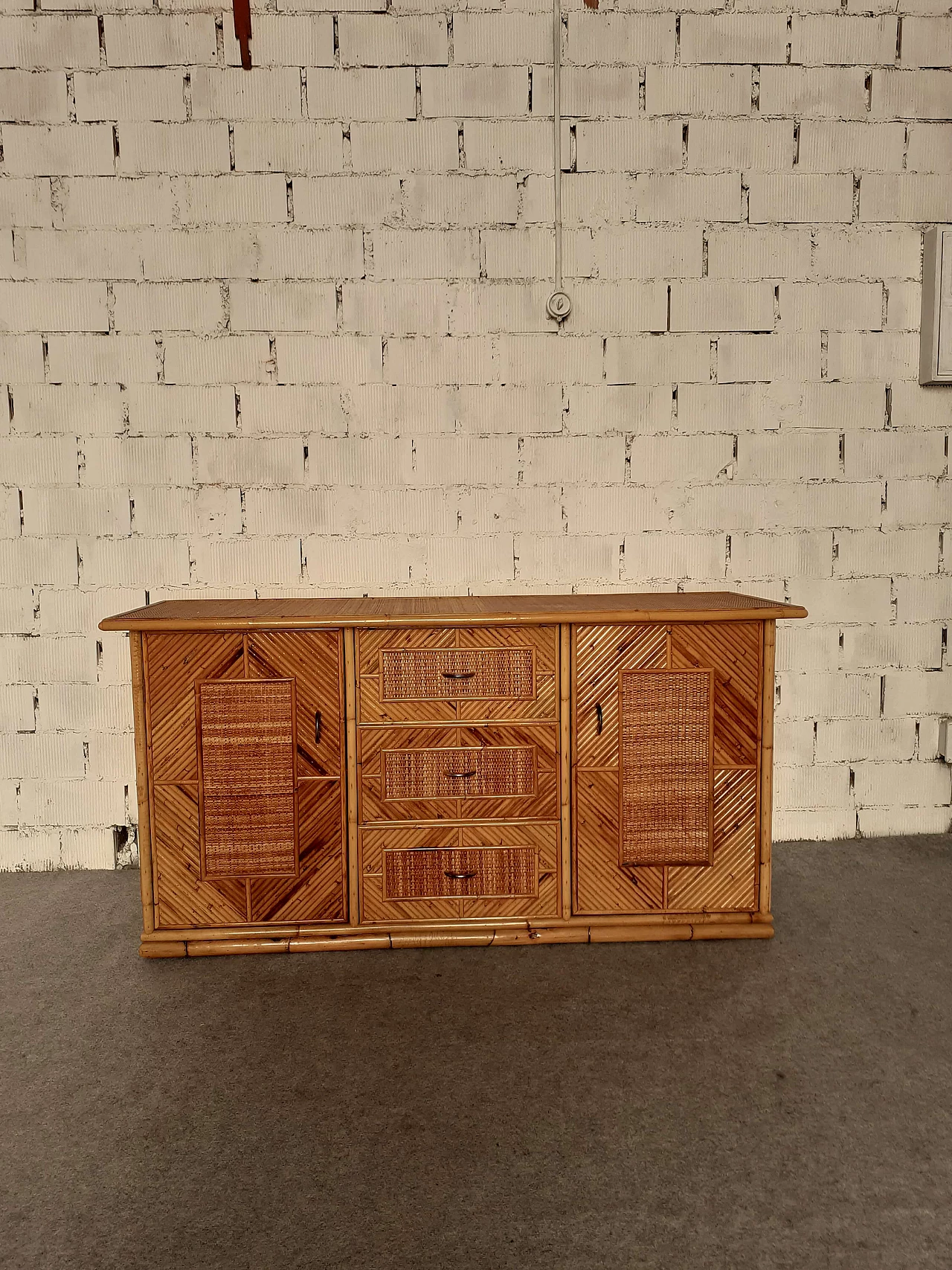 Credenza in bambù attribuibile a Vivai del Sud, anni '60 1