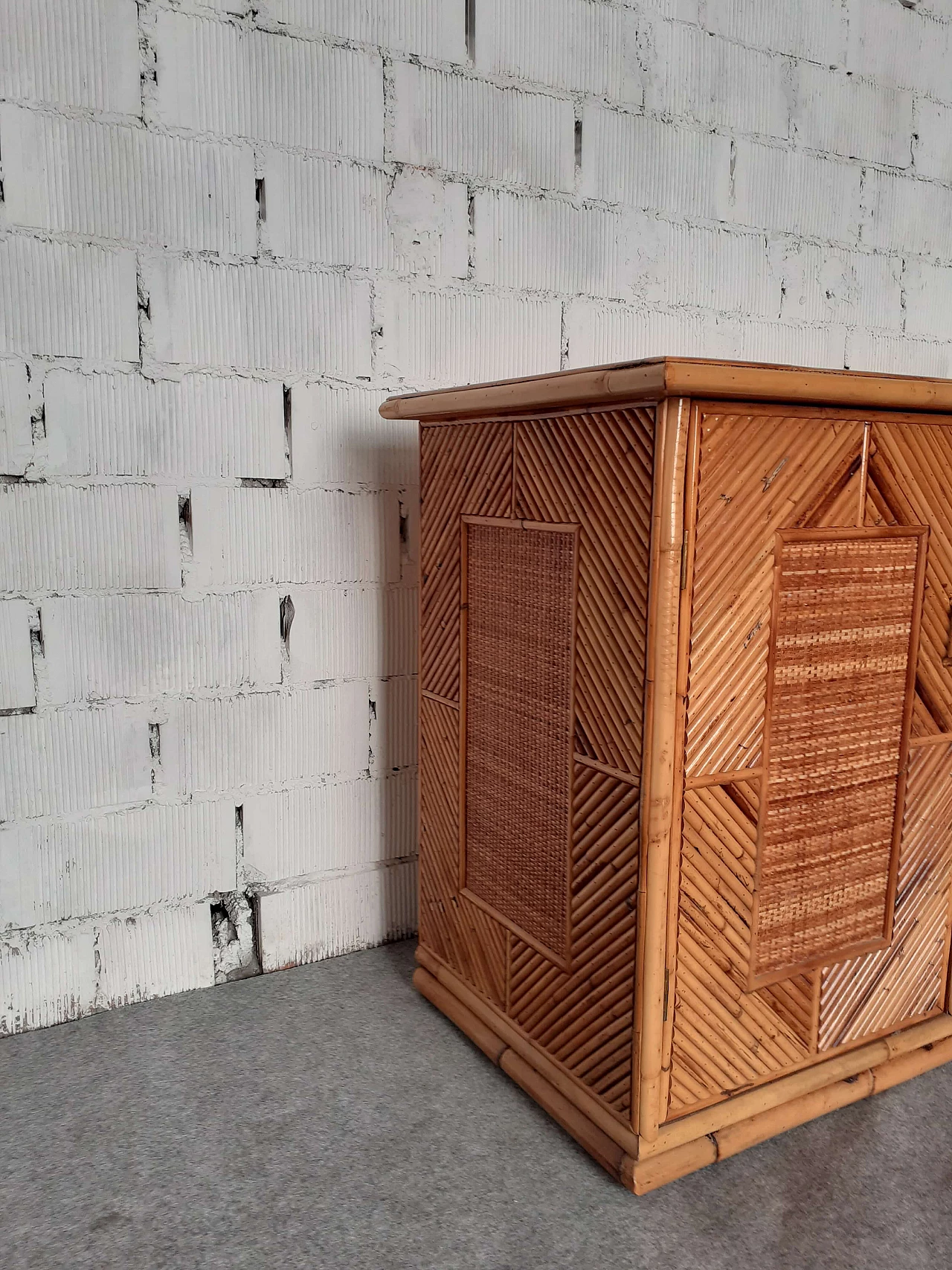 Bamboo sideboard in the style of Vivai del Sud, 1960s 3