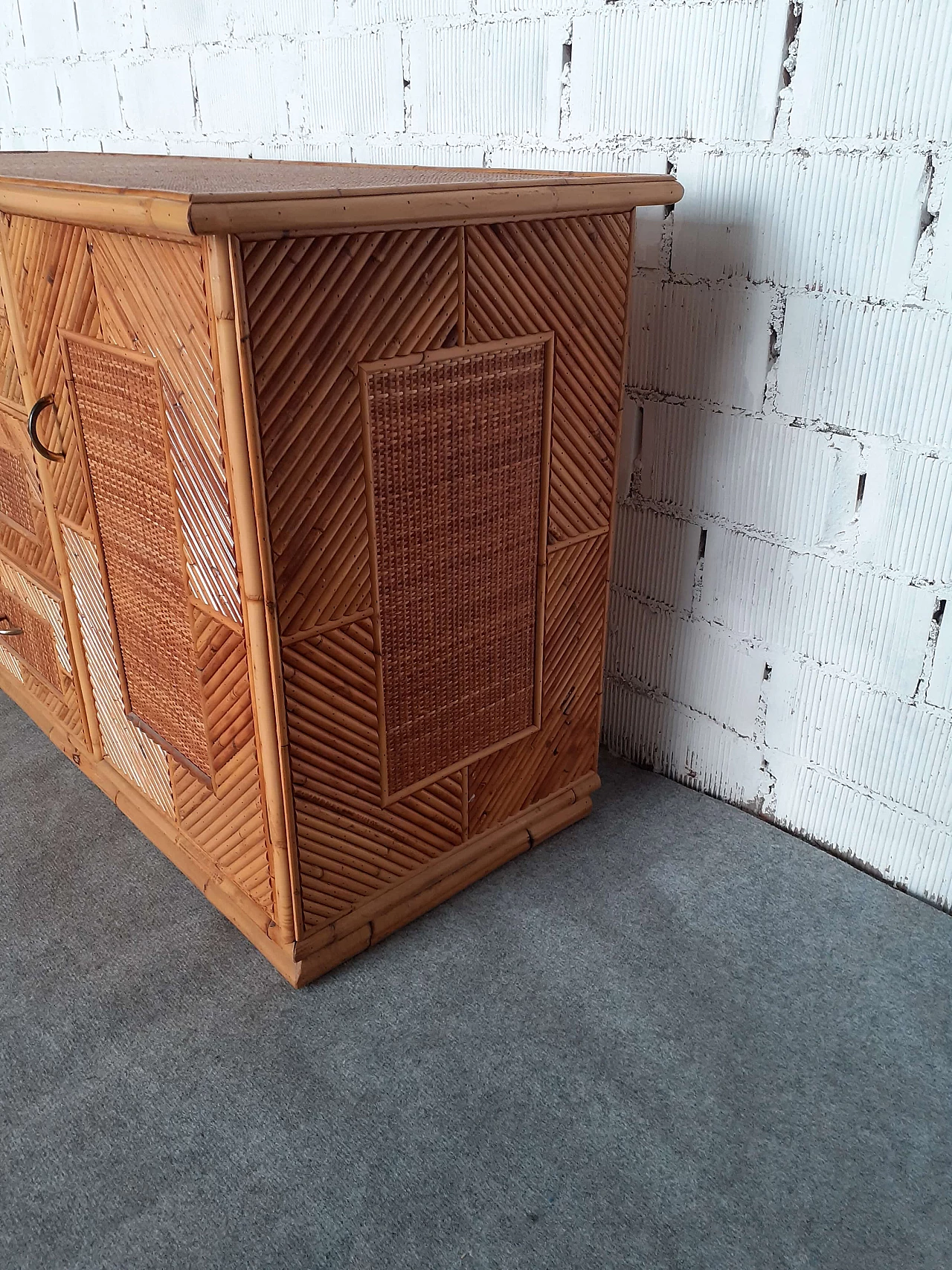 Bamboo sideboard in the style of Vivai del Sud, 1960s 4