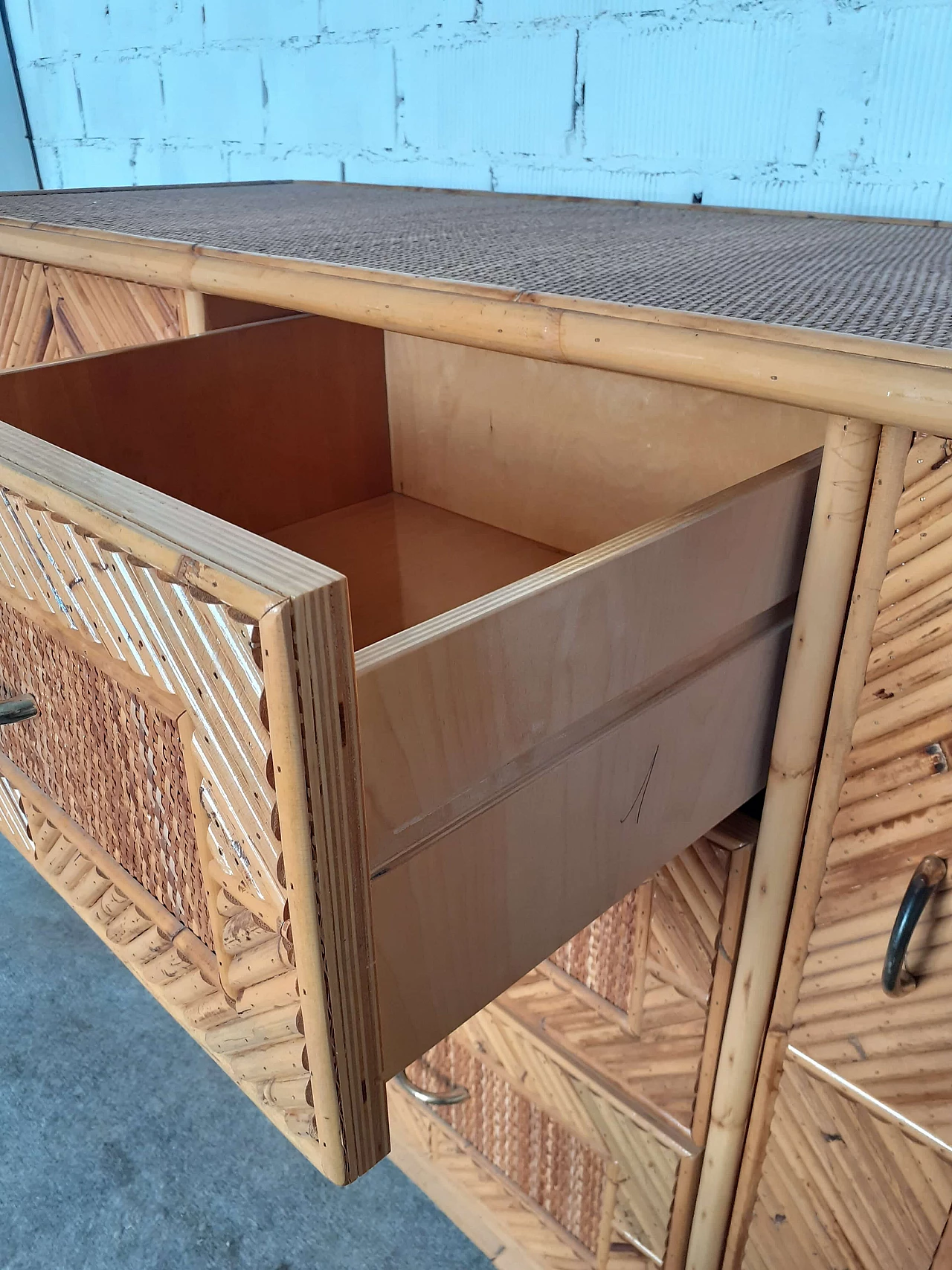 Bamboo sideboard in the style of Vivai del Sud, 1960s 7