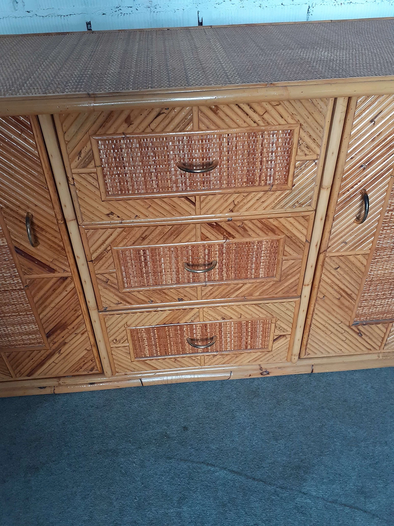 Bamboo sideboard in the style of Vivai del Sud, 1960s 10