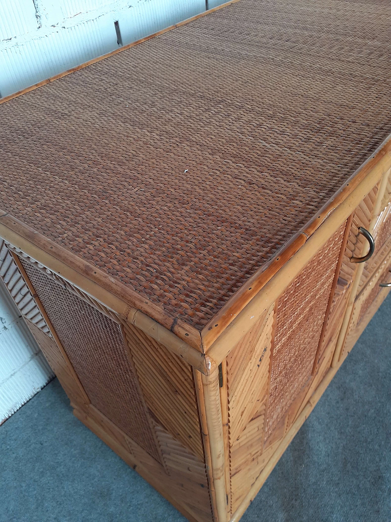 Bamboo sideboard in the style of Vivai del Sud, 1960s 11