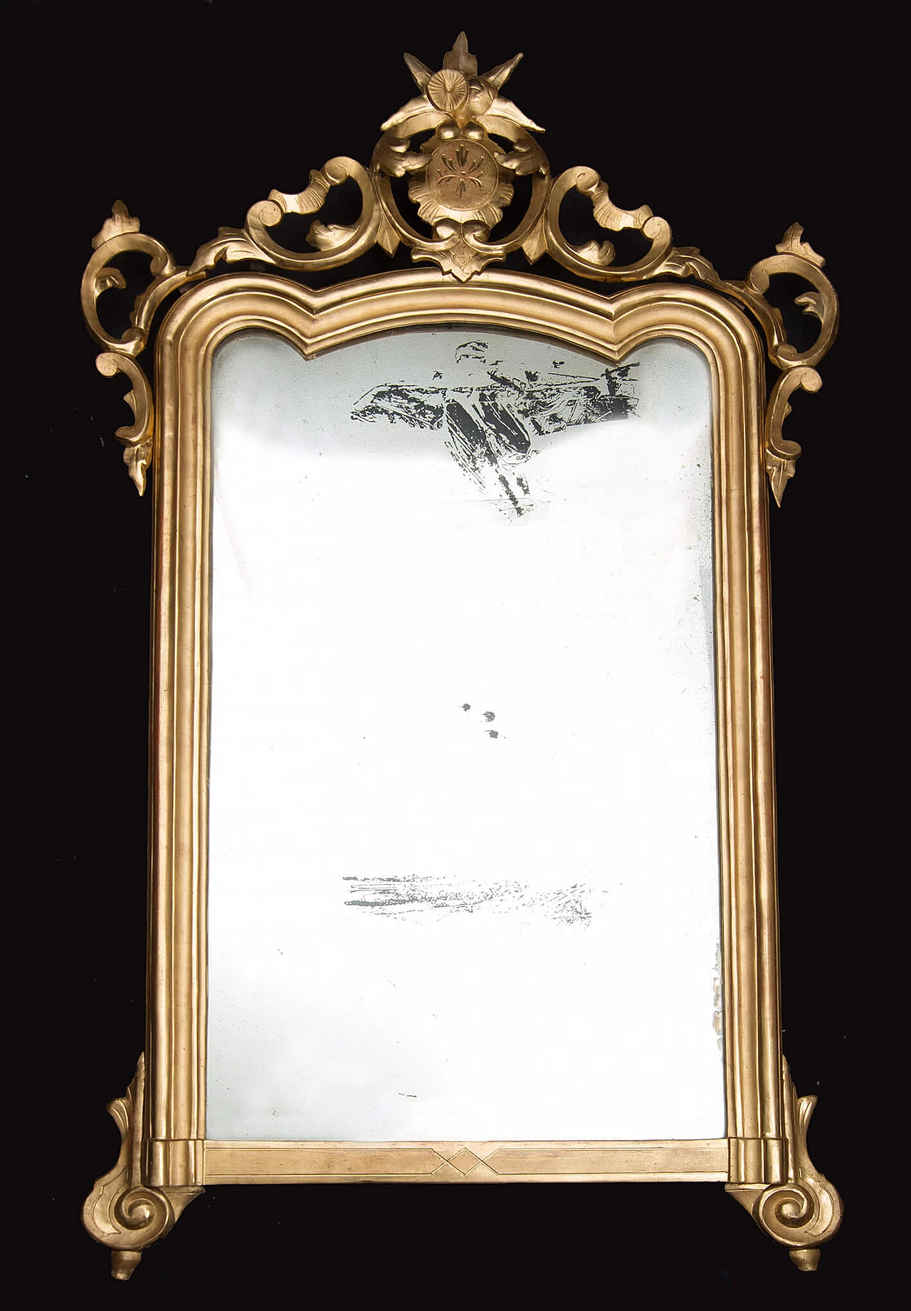 Louis Philippe mirror in gilded and carved wood, 19th century 1
