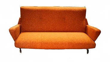 Orange sofa with iron legs, 1950s