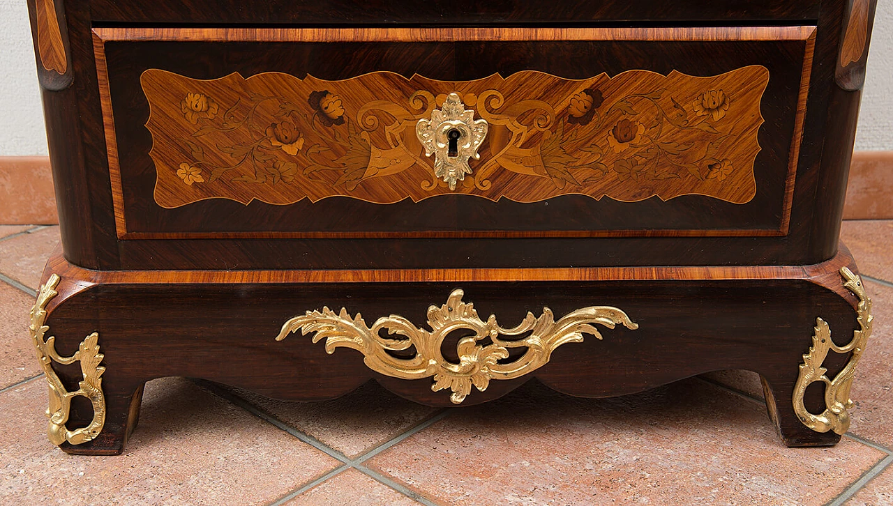 Napoleon III seven-drawers dresser in exotic woods with marble top, 19th century 3