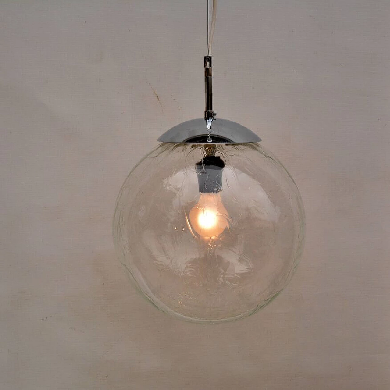 Polam Wrocław glass pendant lamp, 1970s 11