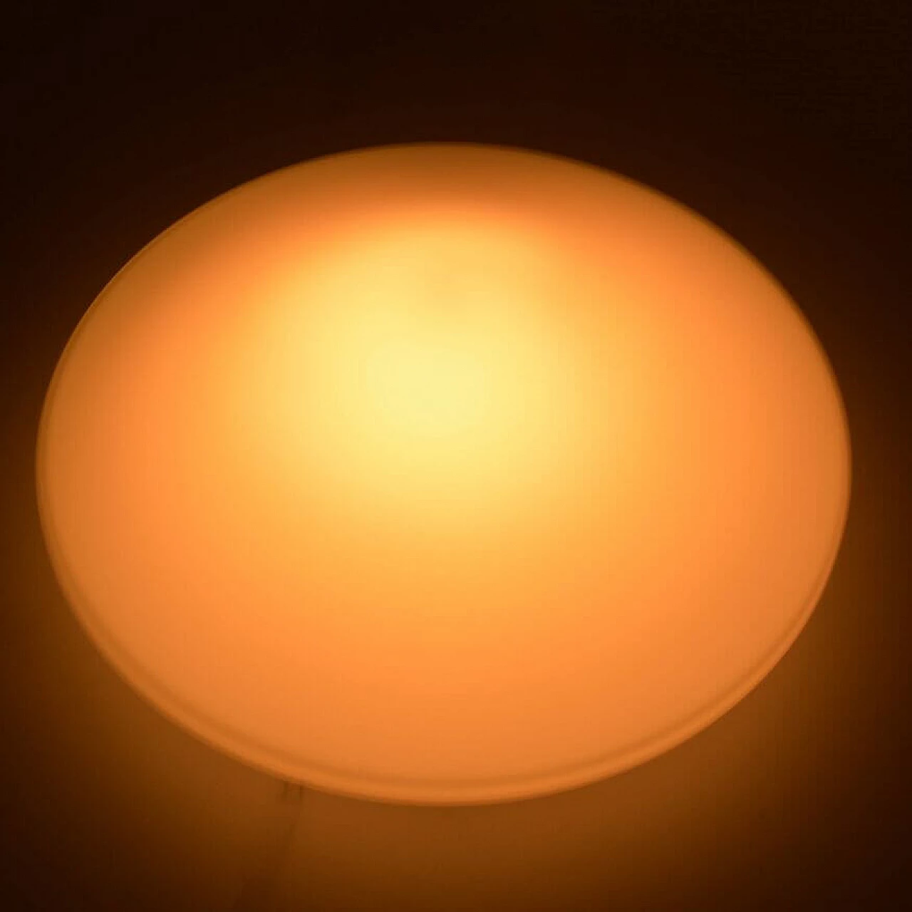 White glass ceiling lamp by Penko Pieńsk, 1970s 5