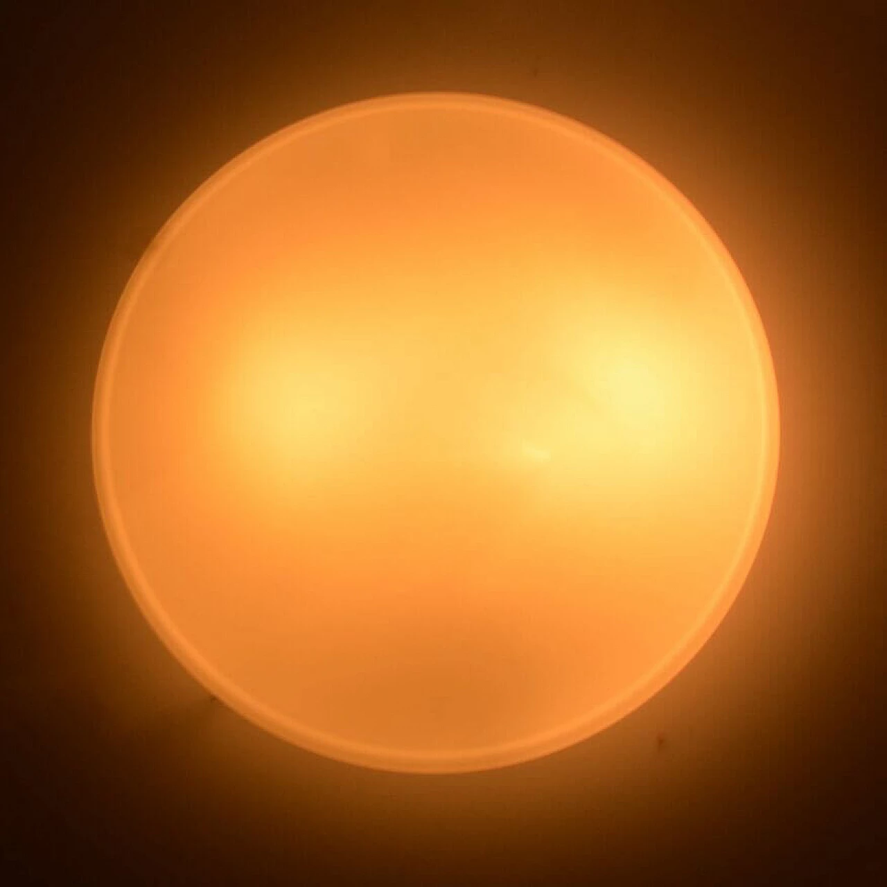 White glass ceiling lamp by Penko Pieńsk, 1970s 22