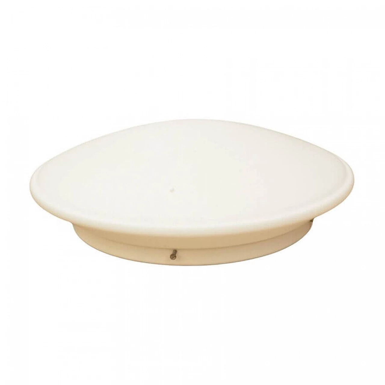 White glass ceiling lamp by Penko Pieńsk, 1970s 23