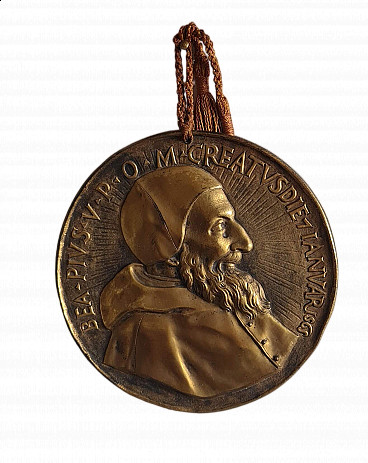 Bronze medallion with Pope Pius V attributed to Girolamo Lucenti, 17th century