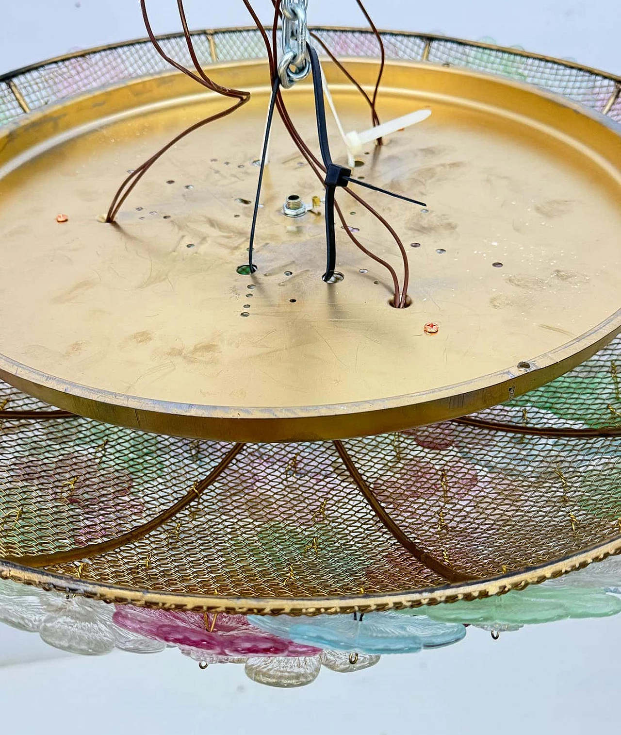 Plafoniera a cesto di fiori in vetro di Murano di Barovier & Toso, anni '50 10