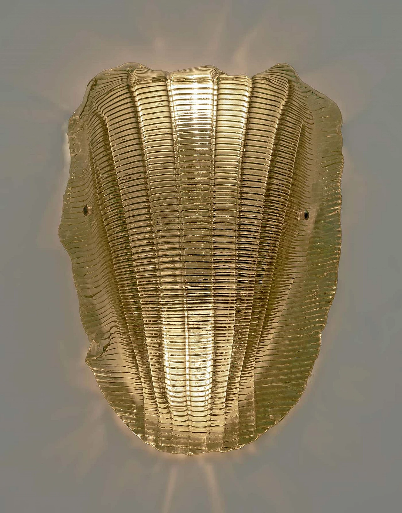 Lampada da parete in vetro di Murano a forma di conchiglia, anni '90 3