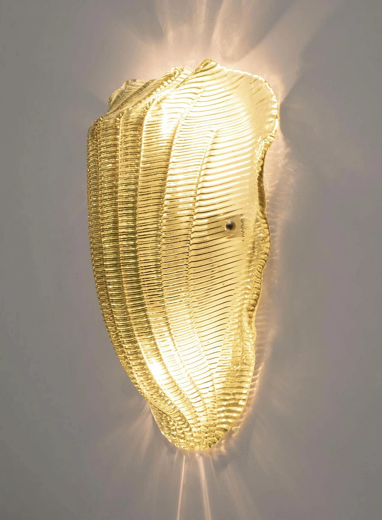 Lampada da parete in vetro di Murano a forma di conchiglia, anni '90 7