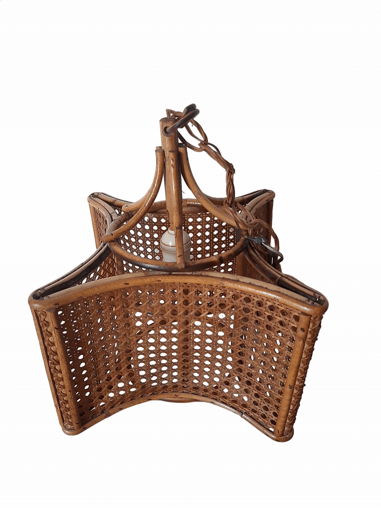 Bamboo chandelier, 1970s 9