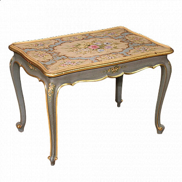 Venetian style lacquered, gilded and painted wood coffee table, 1960s
