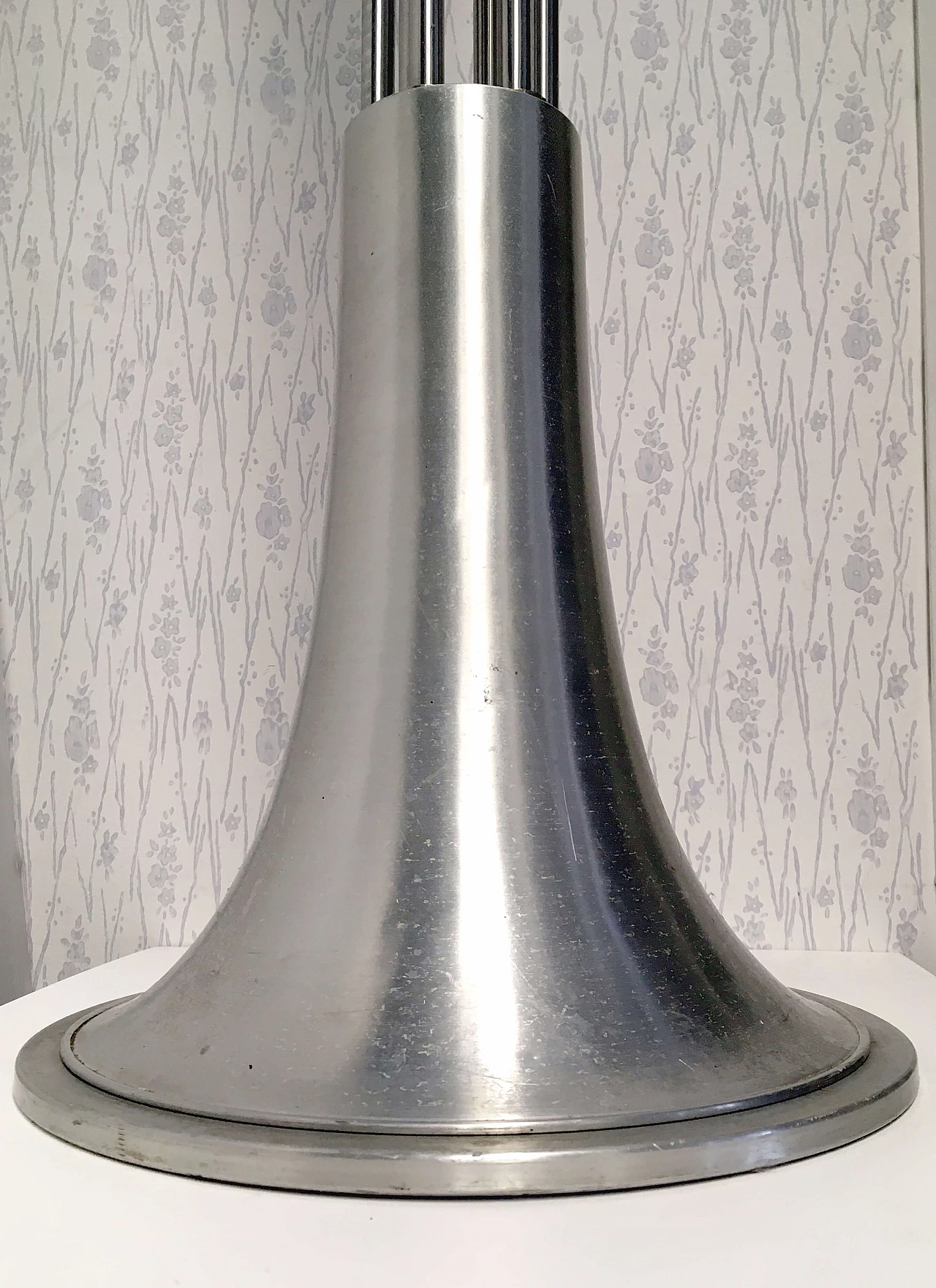 Stainless steel and aluminum floor coat rack, 1960s 13