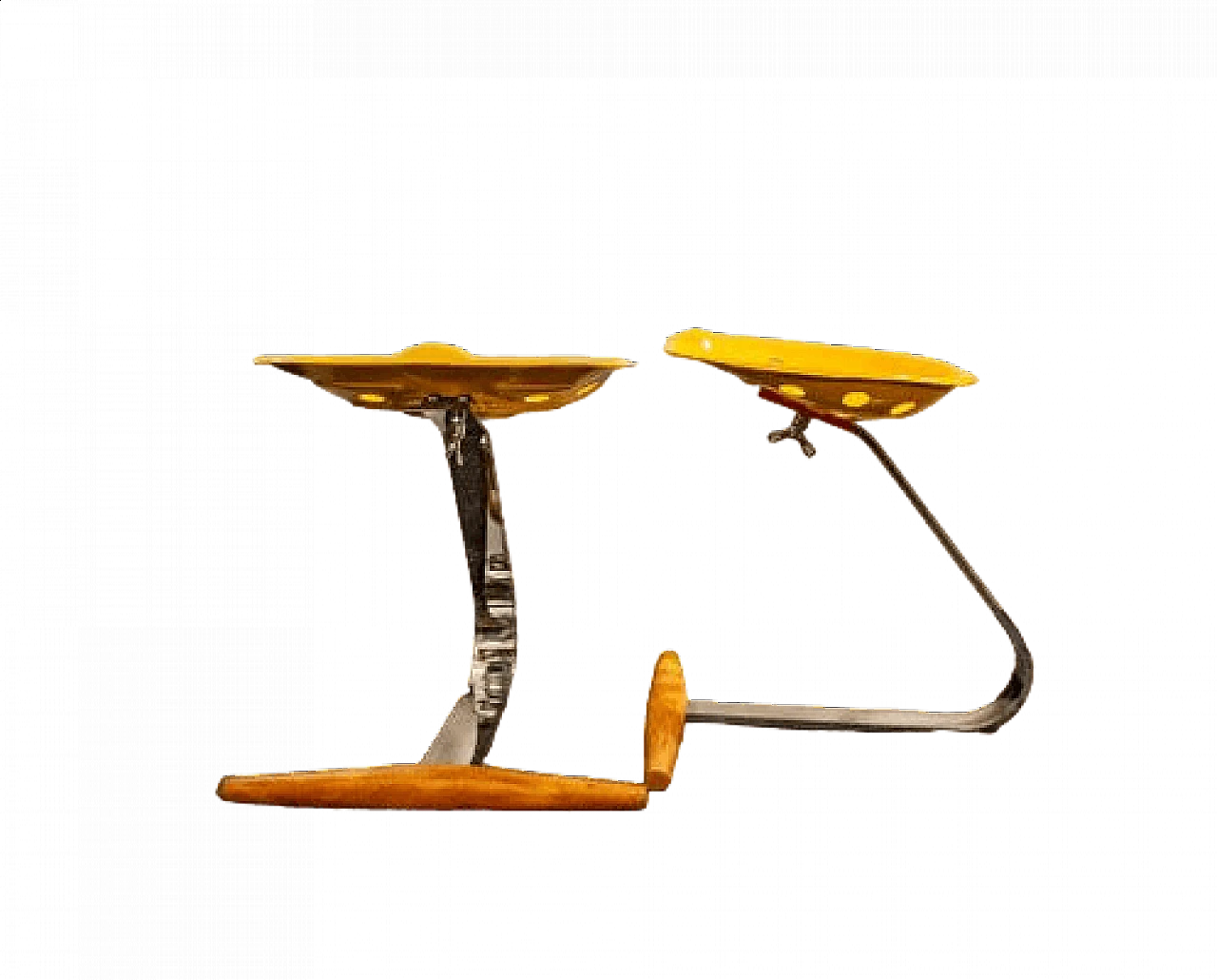 Pair of yellow stools by Achille Castiglioni for Zanotta, 1950s 11