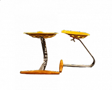 Pair of yellow stools by Achille Castiglioni for Zanotta, 1950s