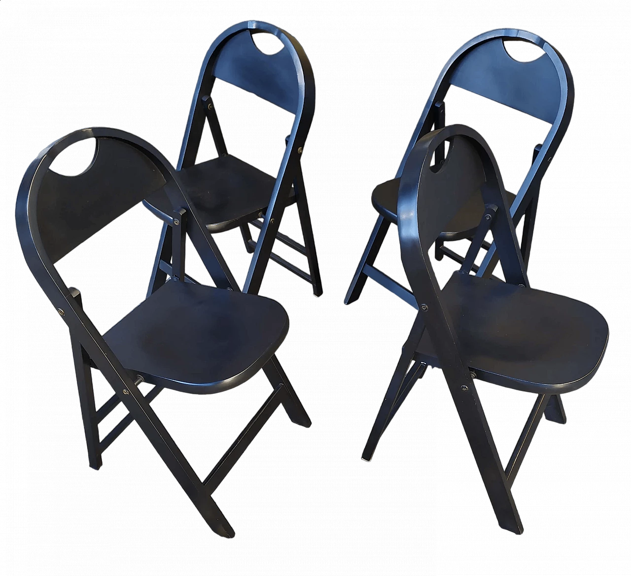 4 Tric chairs by Achille Castiglioni for BBB Bonacina, 1960s 10