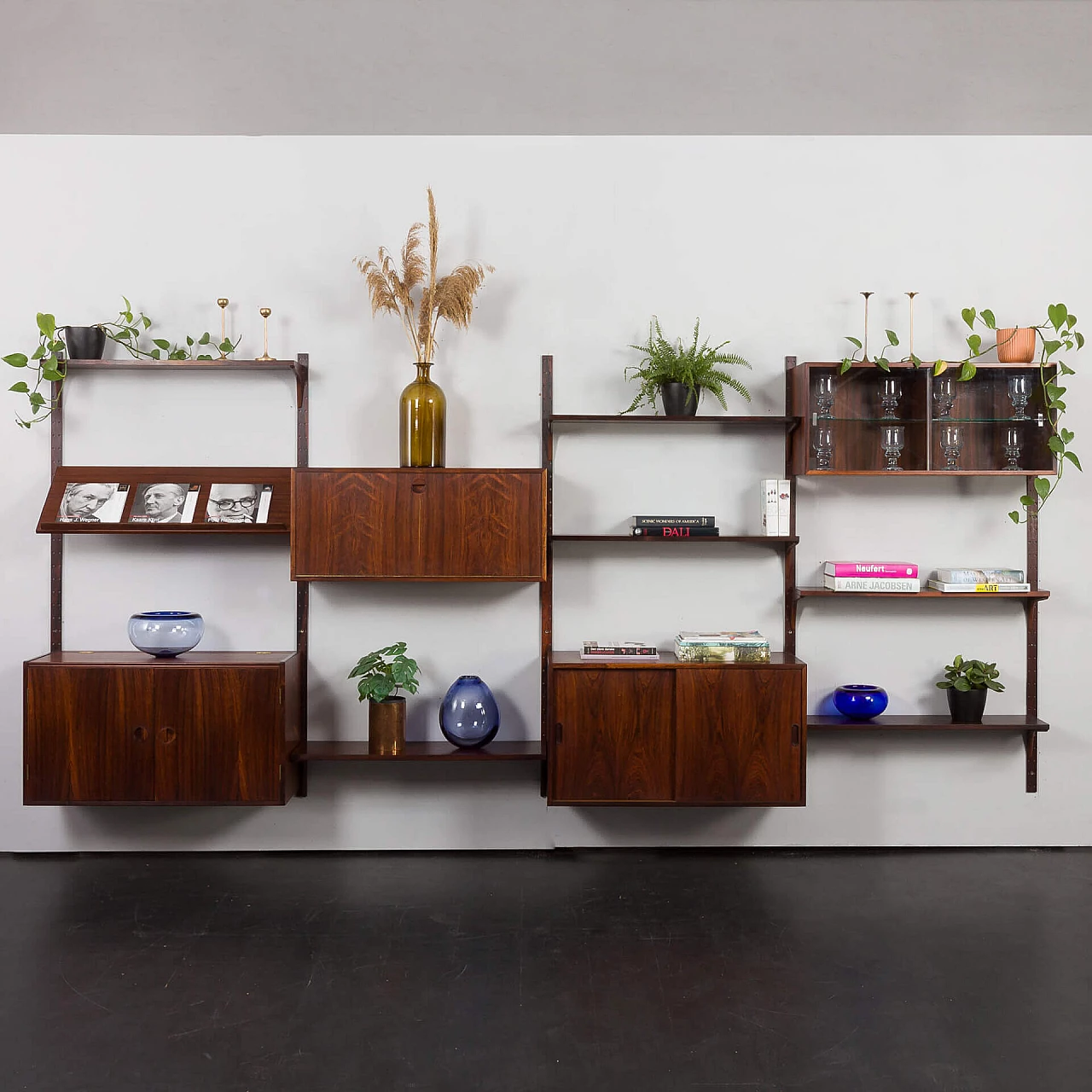 Four-bay rosewood bookcase by Rud Thygesen & Johnny Sorensen for Hansen & Guldborg, 1960s 1