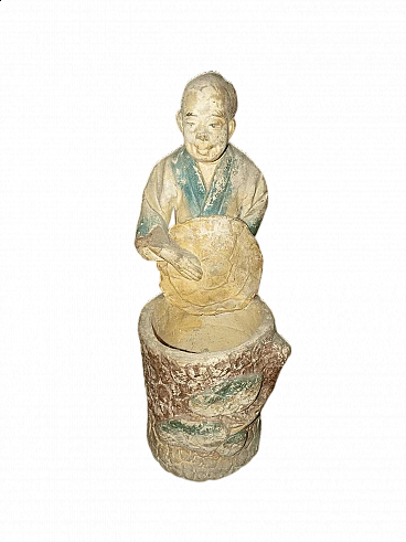 Contadino, scultura cinese in ceramica, fine '700
