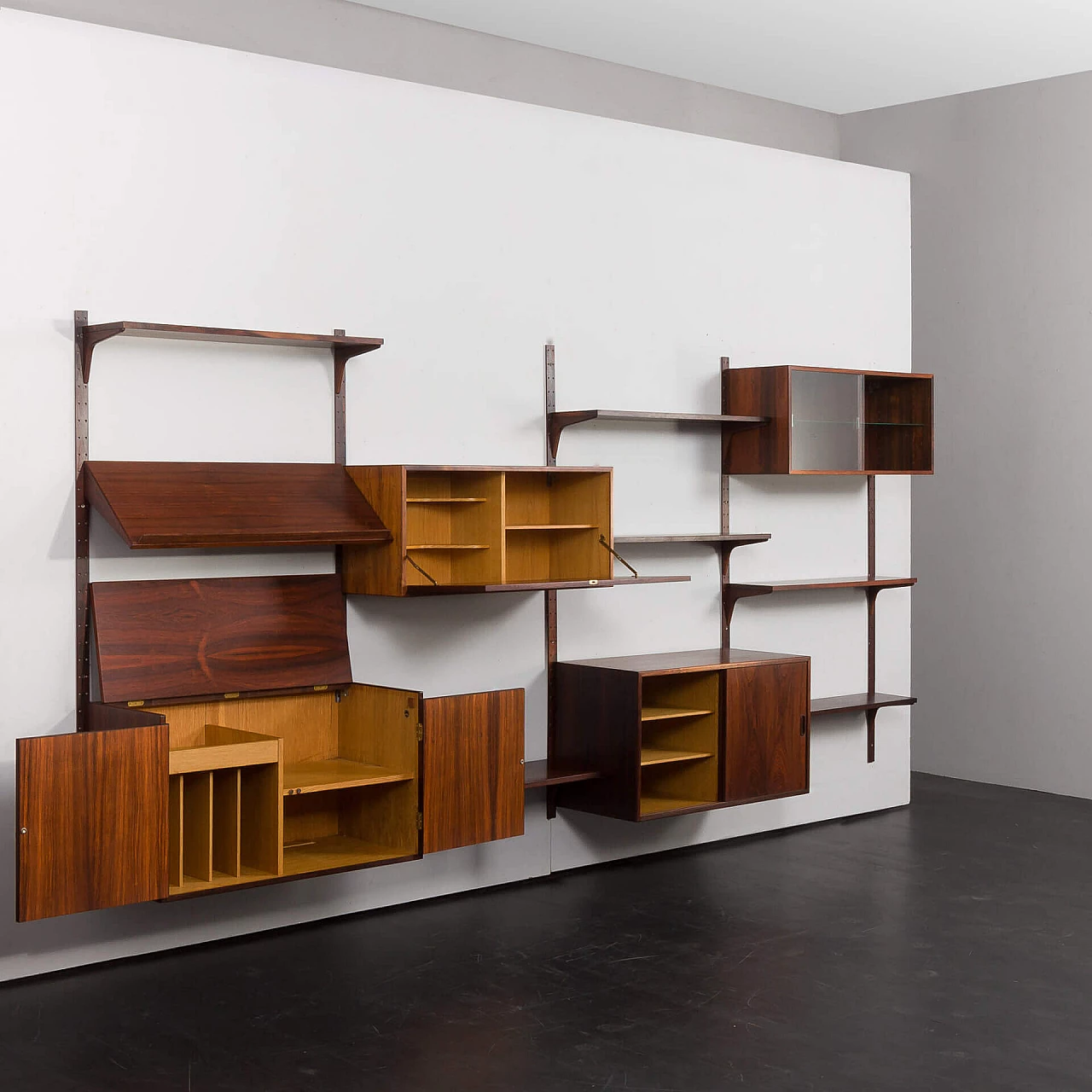 Four-bay rosewood bookcase by Rud Thygesen & Johnny Sorensen for Hansen & Guldborg, 1960s 4
