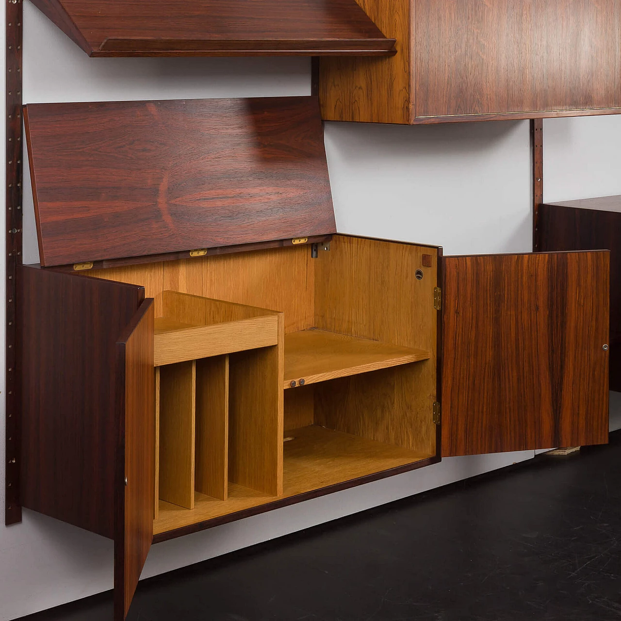 Four-bay rosewood bookcase by Rud Thygesen & Johnny Sorensen for Hansen & Guldborg, 1960s 17