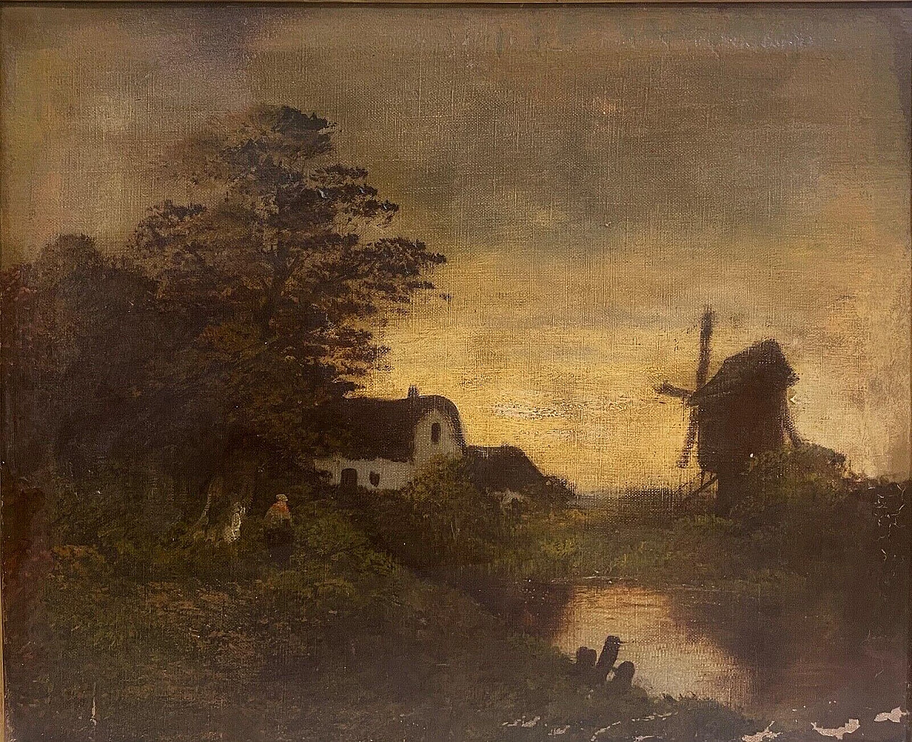 Flemish landscape, oil on canvas, 19th century 1