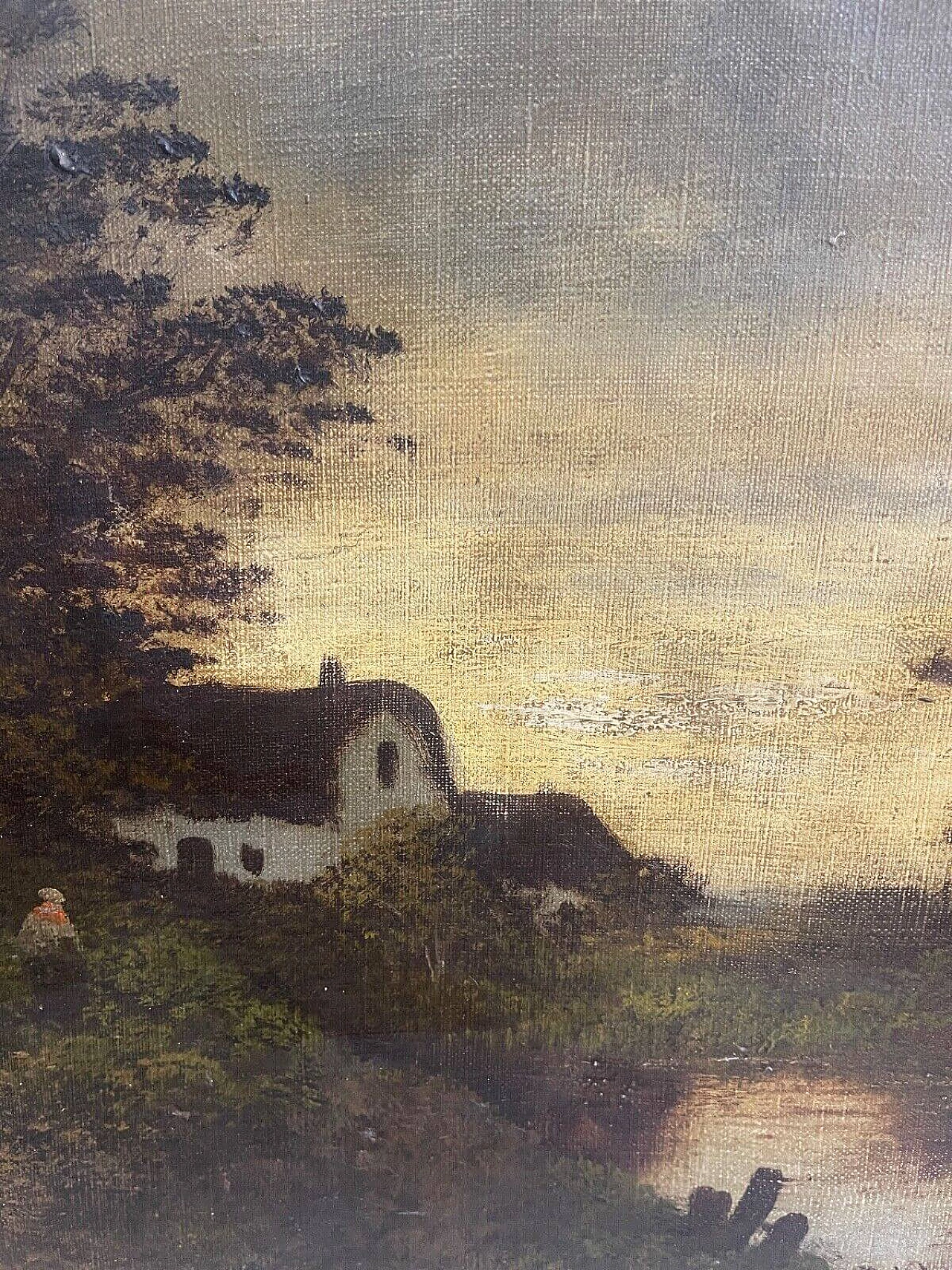 Flemish landscape, oil on canvas, 19th century 3