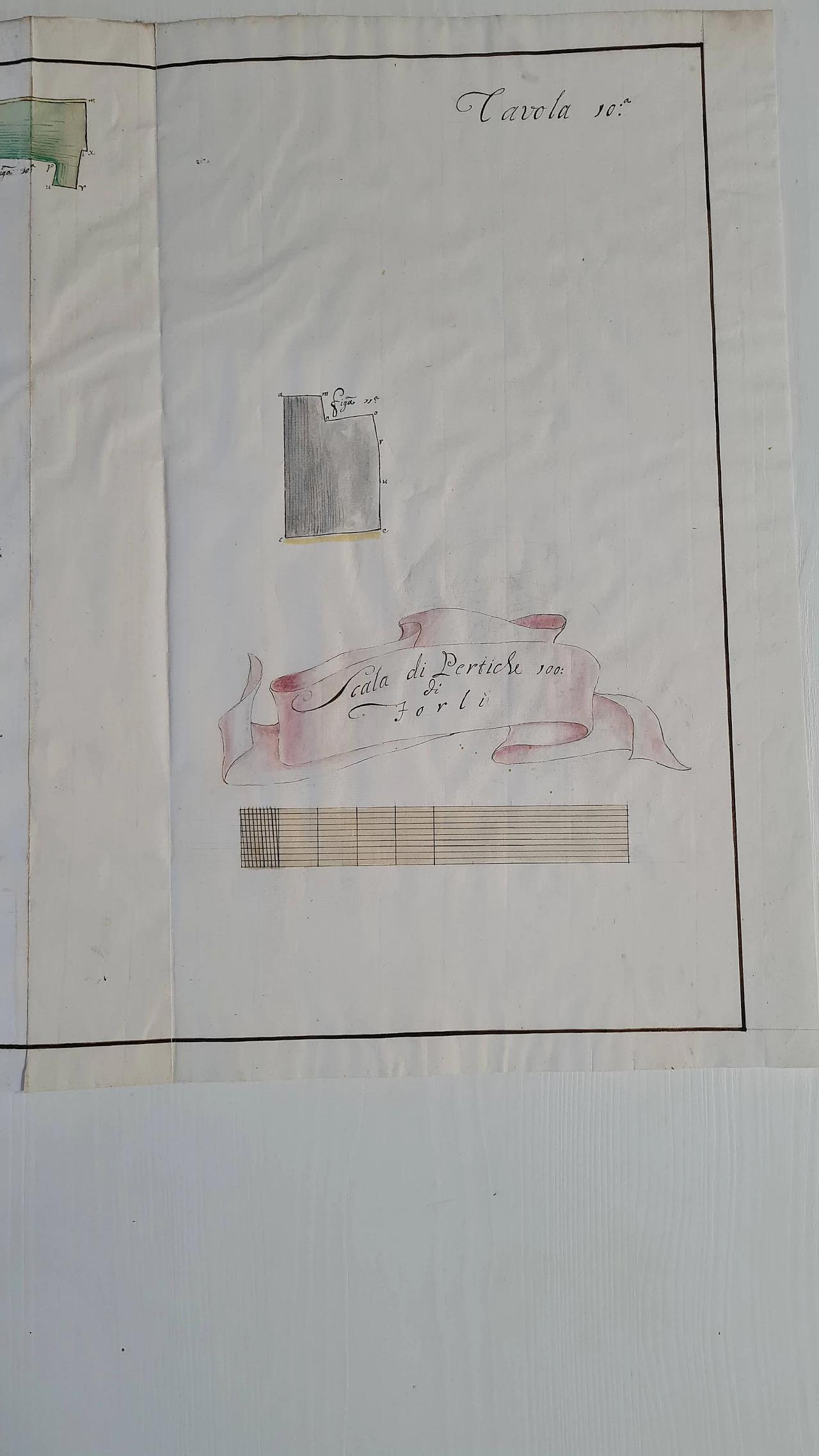 Cadastral map on laid and watermarked paper paper, second half of the 18th century 3