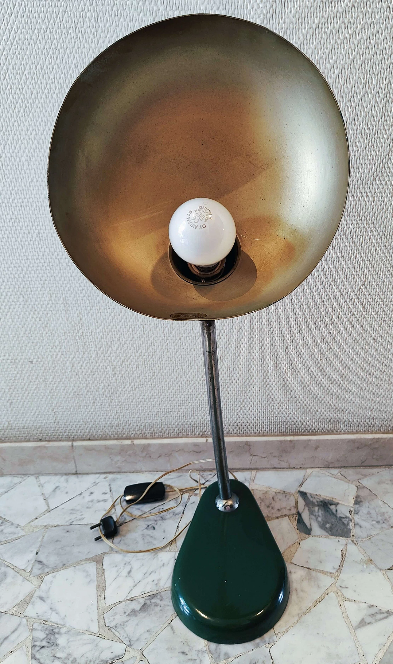Lampada da tavolo ministero in metallo di Seminara, anni '50 4
