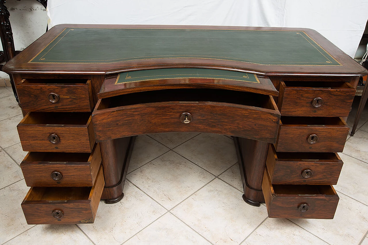 Louis Philippe exotic wood desk with chiselled leather top, first half of 19th century 4