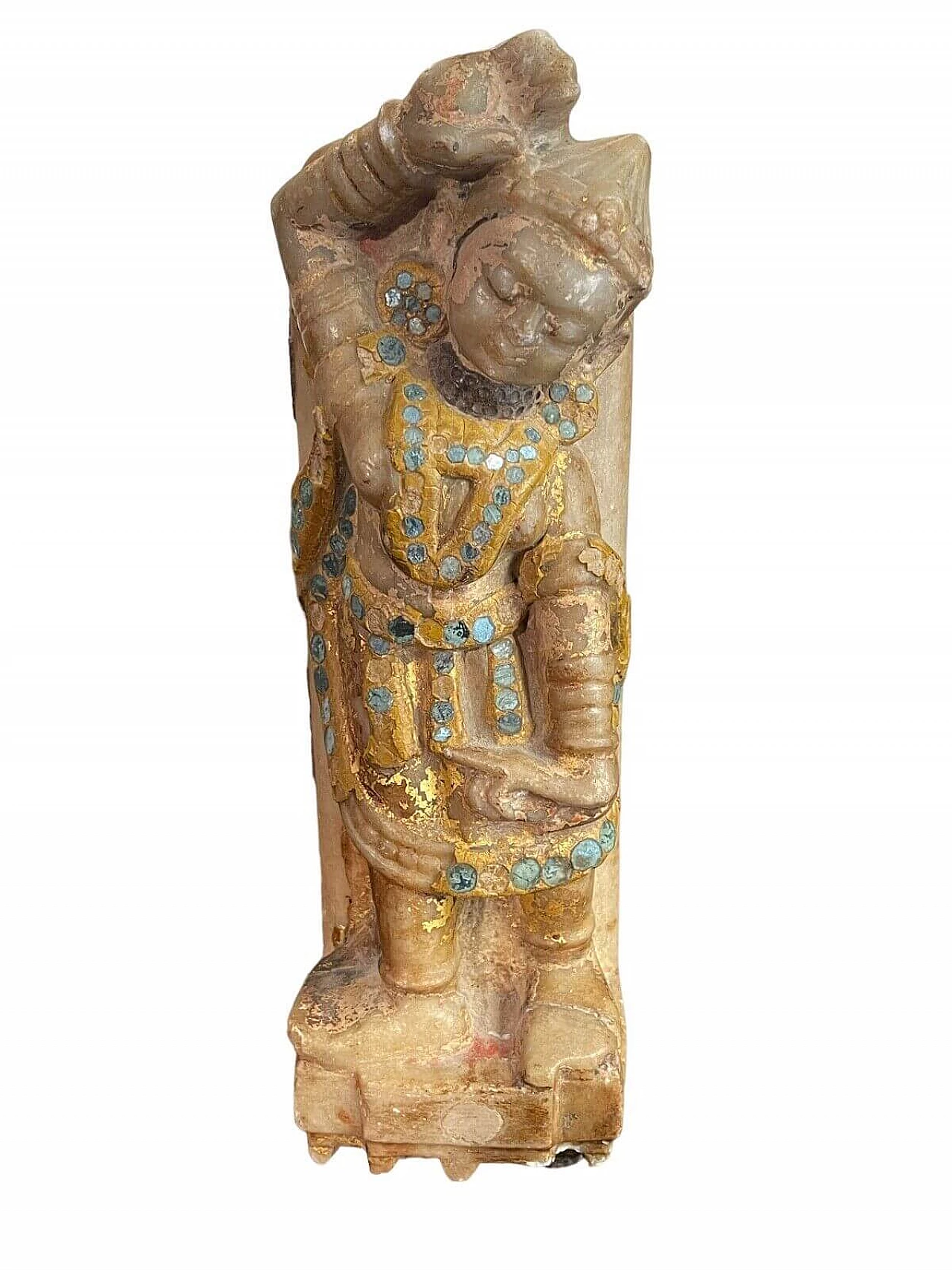 Indian alabaster and glass statue of dancing Apsara, 18th century 1