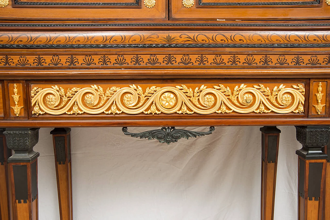 Double-bodied sideboard in exotic woods with gilded bronze grafts, early 20th century 7