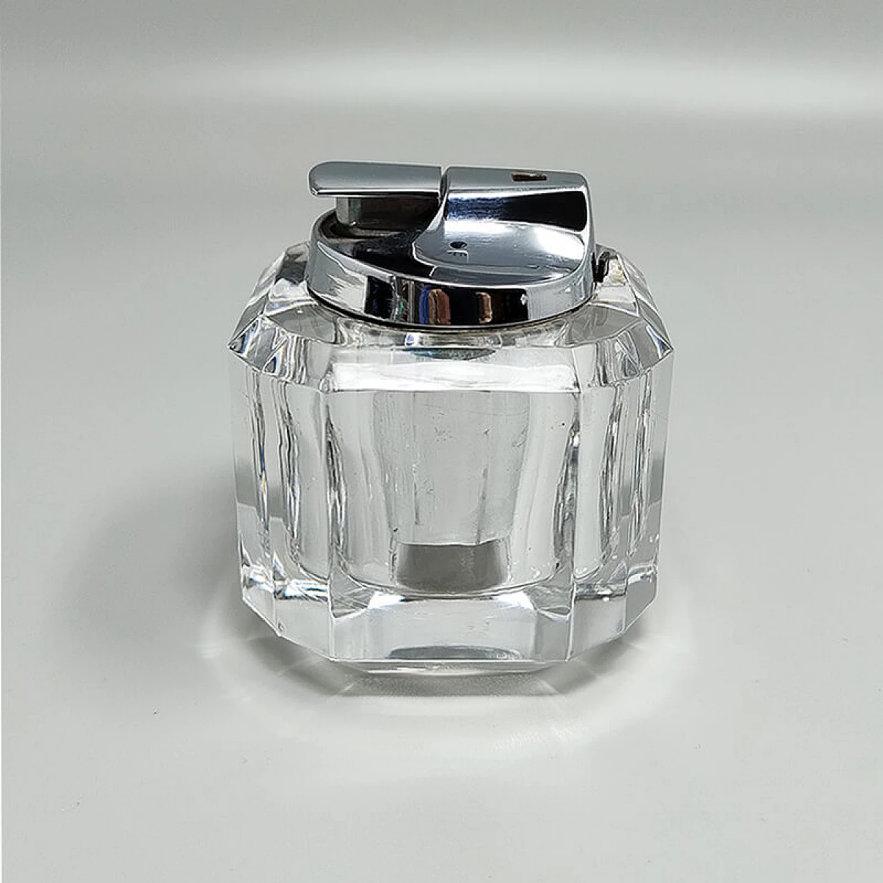 Crystal ashtray and table lighter by Cristal D'Arques, 1970s 5