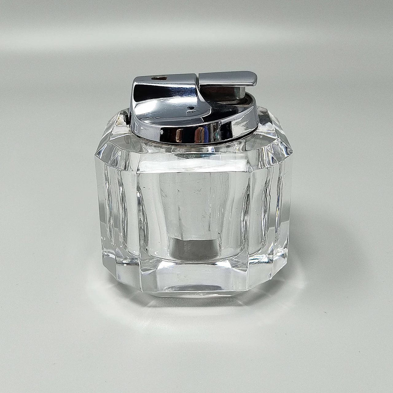 Crystal ashtray and table lighter by Cristal D'Arques, 1970s 6