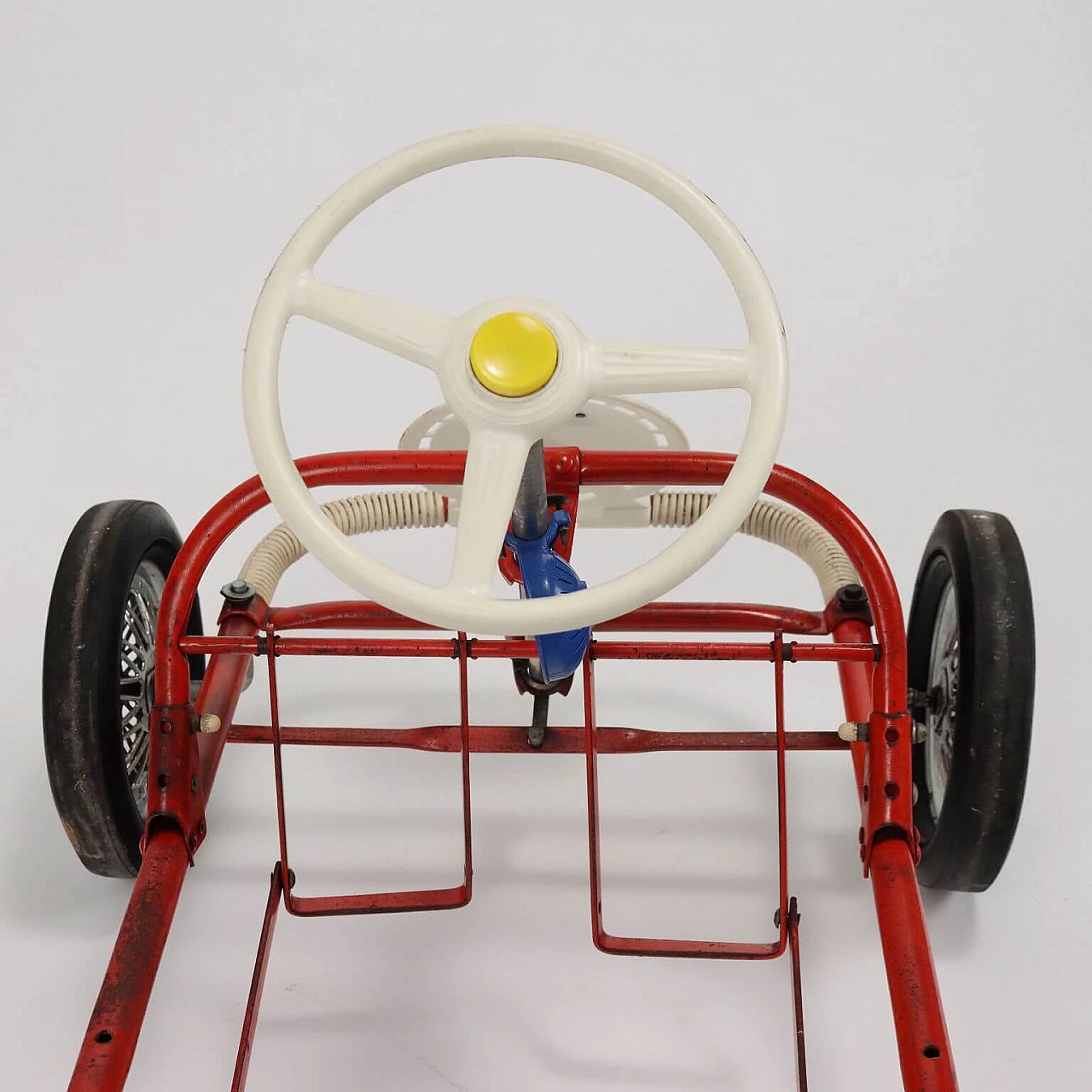 Red enameled iron and plastic Biemme pedal car, 1970s 9