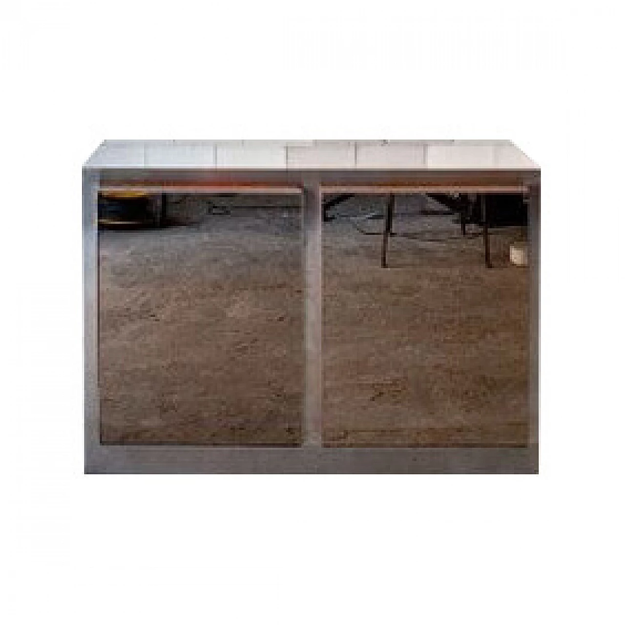 Credenza in legno, acciaio e vetro specchiato, anni '70 8