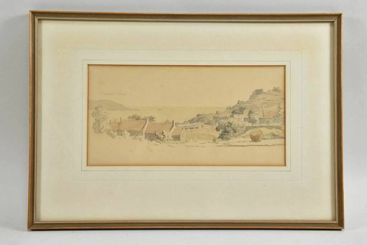 Watercolour on paper depicting St. Brelade's Bay Jersey Channel Islands, 19th century 1