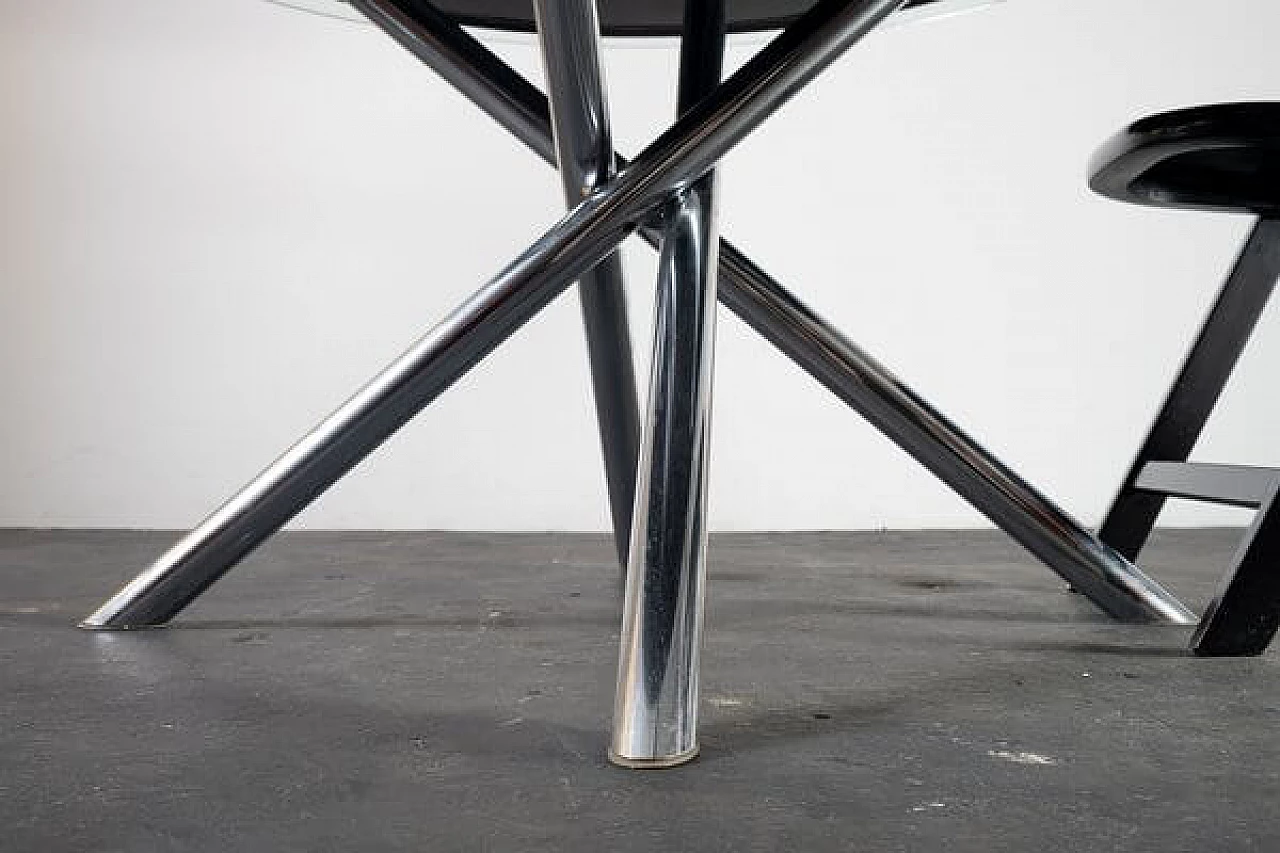 Knot table in steel and glass by Carlo Bartoli for Tisettanta, 1970s 4