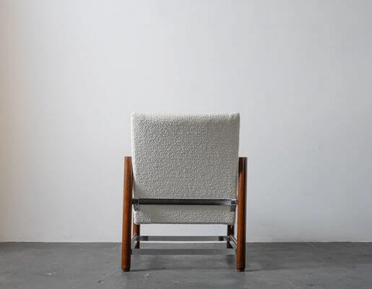 Beech, fabric and steel armchair by Dal Vera, 1970s 3